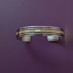 B. Morgan Silver and Gold Cuff Bracelet